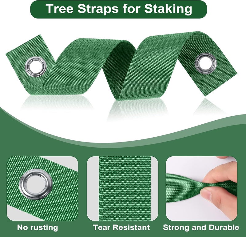 Jevrench 300 PCS Tree Straps for Staking, Tree Support Straps for Guying Staking Newly Planted Sapling Straight and Hurricane Protection, Heavy Duty Tree Stake Straps for Straightening - Image 4